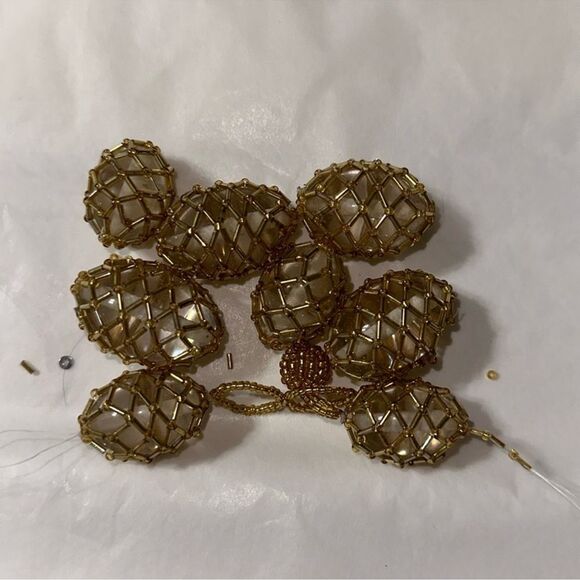 ZARA Chunky Gold Tone Resin Necklace for Parts Only - Picture 1 of 4